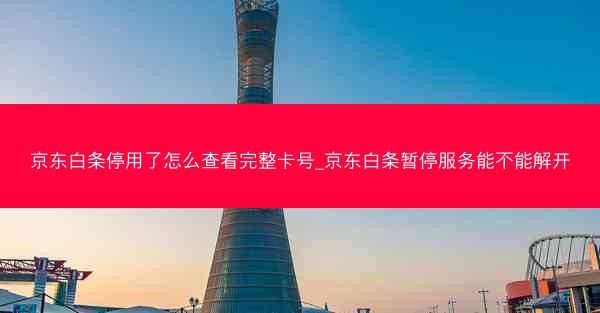 京东白条停用了怎么查看完整卡号_京东白条暂停服务能不能解开 京东白条停用了怎么查看完整卡号_京东白条暂停服务能不能解开