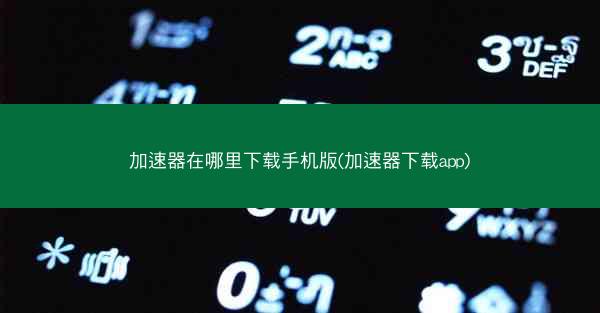 加速器在哪里下载手机版(加速器下载app)