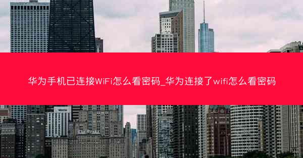 华为手机已连接WiFi怎么看密码_华为连接了wifi怎么看密码