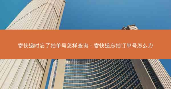寄快递时忘了拍单号怎样查询、寄快递忘拍订单号怎么办