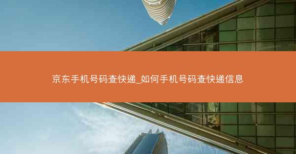 京东手机号码查快递_如何手机号码查快递信息